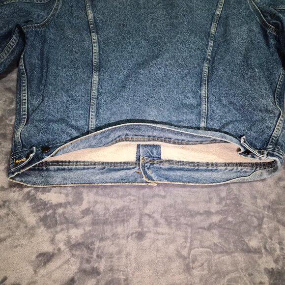 Vintage Lee Storm Rider Sherpa Lined Denim Jacket Men's 46 - Picture 14 of 16